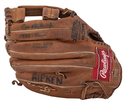 1985 Cal Ripken Jr. All-Star Game Used, Photo Matched & Signed Rawlings PRO-6-HF Model Fielders Glove Photo Matched To 9/29/1985 (Ripken LOA, PSA/DNA, Resolution Photomatching & Beckett)